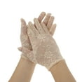 thumbnail image 1 of Unique Bargains 1 Pair Sunblock Mittens Floral Lace Sun Block Driving Gloves for Women Nude, 1 of 5