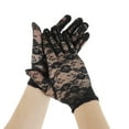 thumbnail image 1 of Unique Bargains 1 Pair Sunblock Mittens Flower Hollow Sun Block Driving Gloves for Women Black, 1 of 5