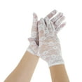 thumbnail image 1 of Unique Bargains 1 Pair Sunblock Mittens Flower Hollow Sun Block Driving Gloves for Women White, 1 of 5