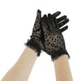 thumbnail image 1 of Unique Bargains 1 Pair Sunblock Mittens Leopard Sun Block Driving Gloves for Women Black, 1 of 5