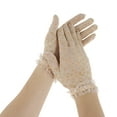 thumbnail image 1 of Unique Bargains 1 Pair Sunblock Mittens Leopard Sun Block Driving Gloves for Women Khaki, 1 of 5