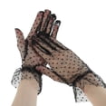 thumbnail image 1 of Unique Bargains 1 Pair Sunblock Mittens Mesh Sun Block Driving Gloves for Women Black, 1 of 5