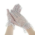 thumbnail image 1 of Unique Bargains 1 Pair Sunblock Mittens Mesh Sun Block Driving Gloves for Women White Black, 1 of 5