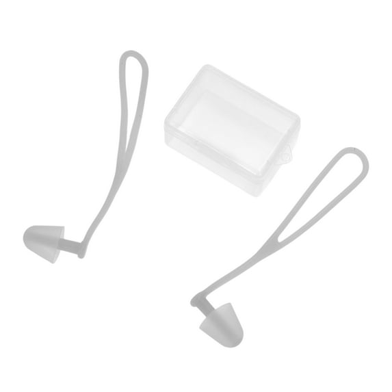 Unique Bargains 1 Pair Swimming Ear Plugs Lanyard Waterproof Ear Protection Gray