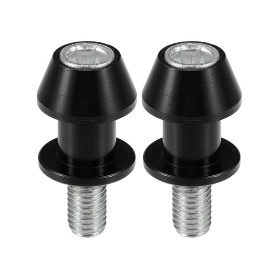 1 Pair Motorbike Swingarm Spools 10mm CNC Swing Arm Spools Sliders Stand Black