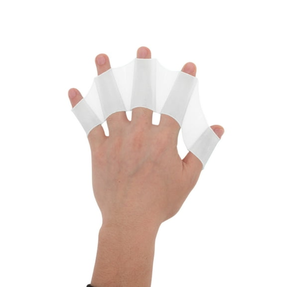 Unique Bargains 1 Pair Unisex Duck Paw Hand Flippers Small White