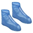 thumbnail image 1 of Unique Bargains 1 Pair Unisex Waterproof Reusable Rain Shoe Covers Ankle high top Boots Non-Slip Light Blue Size L, 1 of 6