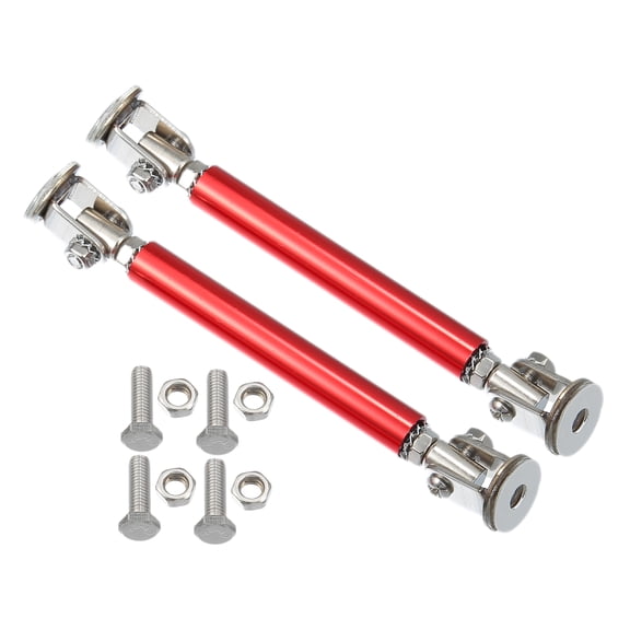 Unique Bargains 1 Pair Universal Aluminum Alloy 3"-5" 75mm Car Front Bumper Lip Splitter Strut Rod Tie Support Bars Red