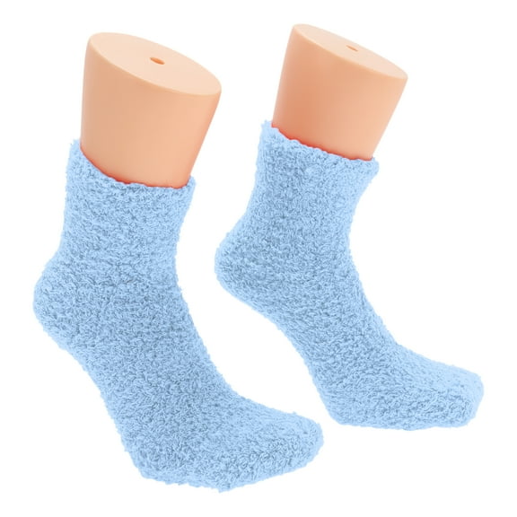 Unique Bargains 1 Pair Women's Comfortable Sleep Cozy Socks Blue 93% Polyester 7% Spandex