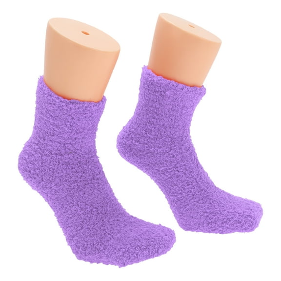 Unique Bargains 1 Pair Women's Comfortable Sleep Cozy Socks Deep Purple 93% Polyester 7% Spandex