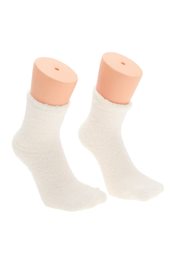 1 Pair Women's Comfortable Sleep Cozy Socks White 93% Polyester 7% Spandex