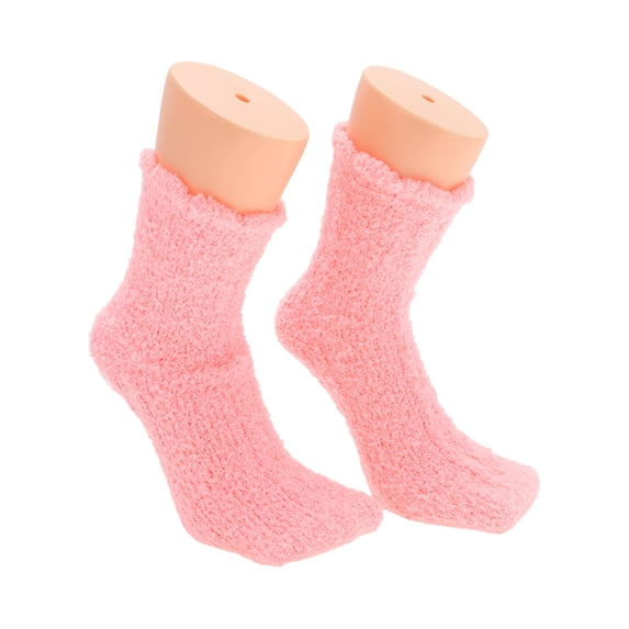 Unique Bargains 1 Pair Women's Soft Sleep Cozy Socks Bright Pink 93% Polyester 7% Spandex