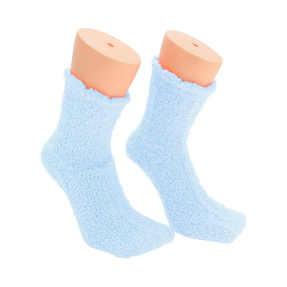 Unique Bargains 1 Pair Women's Soft Sleep Cozy Socks Sky Blue 93% Polyester 7% Spandex
