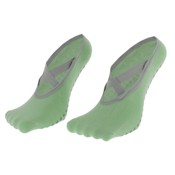 Unique Bargains 1 Pair Yoga Five Toe Socks Durable Short Cross-Strap Socks for Women Green