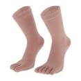 thumbnail image 1 of Unique Bargains 1 Pair Yoga Five Toe Socks Durable Striped High Socks for Women Pink, 1 of 6