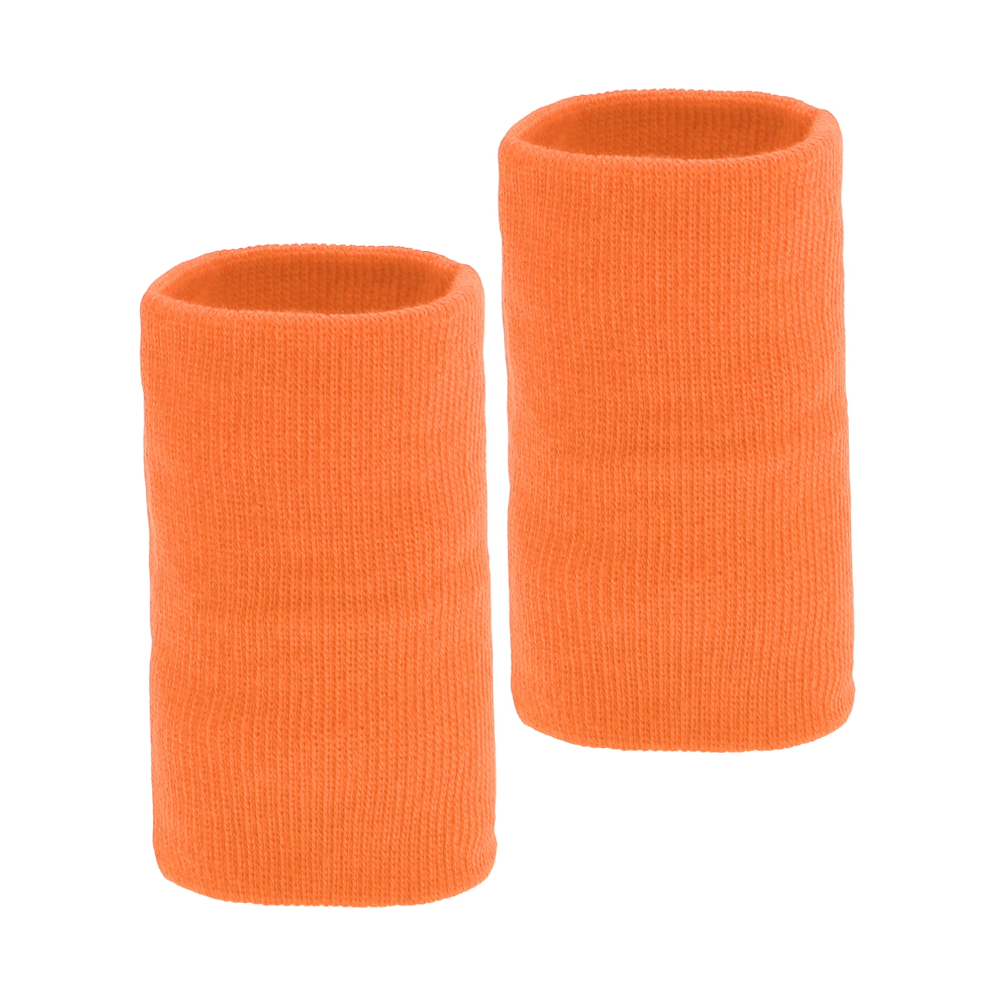 Unique Bargains 1 Pair of Sweat Absorbent Quick Drying Sports Wristbands Orange M