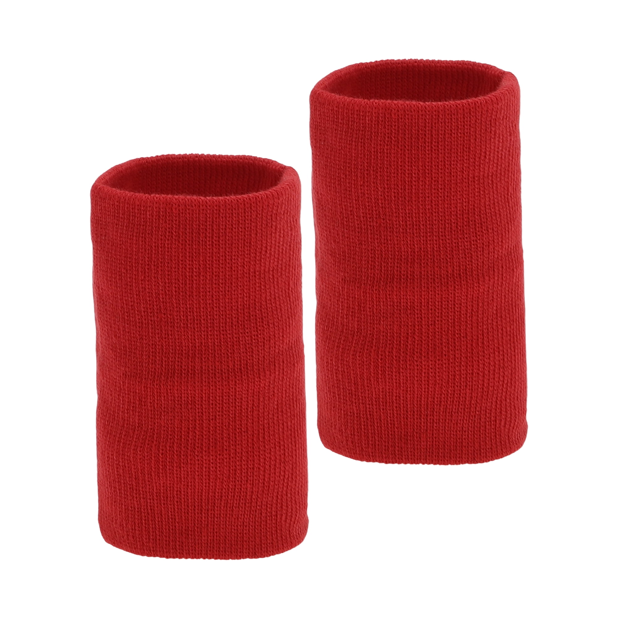 Unique Bargains 1 Pair of Sweat Absorbent Quick Drying Sports Wristbands Red M