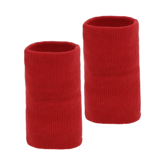 Unique Bargains 1 Pair of Sweat Absorbent Quick Drying Sports Wristbands Red M