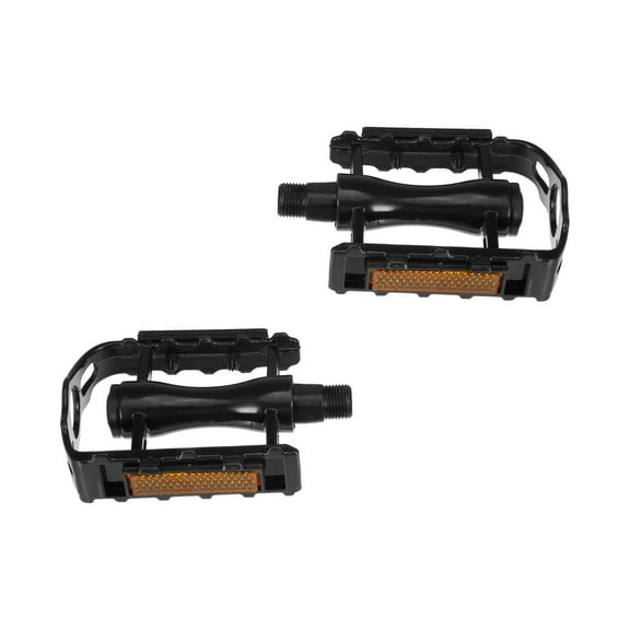 Unique Bargains 1 Pair Non Slip Pedals Platform Flat Bicycle Pedals 9/16'' for Road Mountain Folding Bike, Black