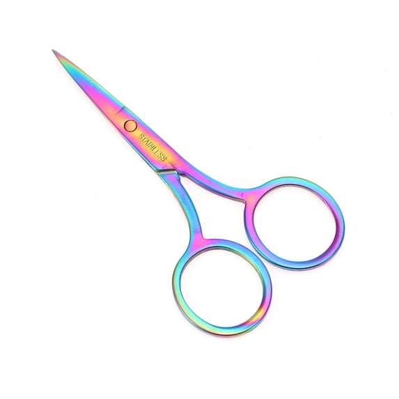 Unique Bargains 1 Pc 2.0 Embroidery Scissors Grooming Bathroom Assorted Color