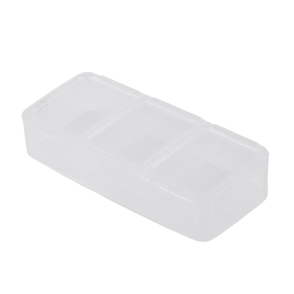 Unique Bargains 1 Pc 3 Compartment Pill Case Durable for Travel Clear