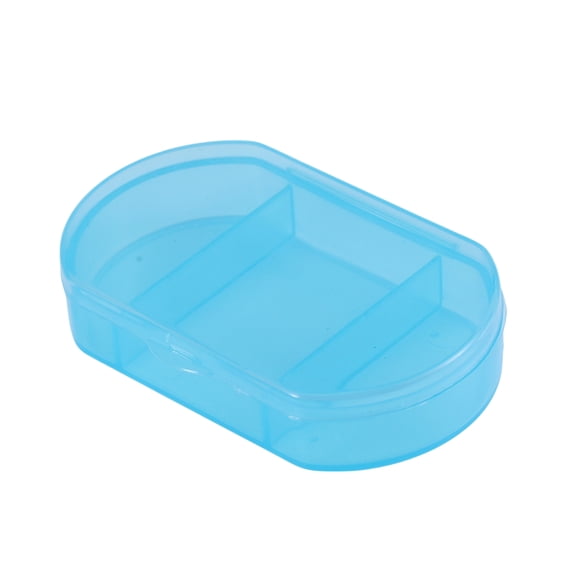 Unique Bargains 1 Pc 3 Compartments Pill Case Durable for Travel Blue