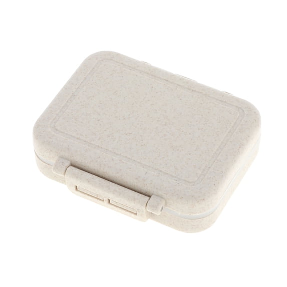 Unique Bargains 1 Pc 3 Grids Single Layer Independent Pill Box for Travel Beige