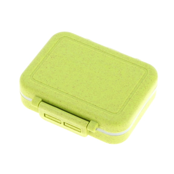 Unique Bargains 1 Pc 3 Grids Single Layer Independent Pill Box for Travel Green