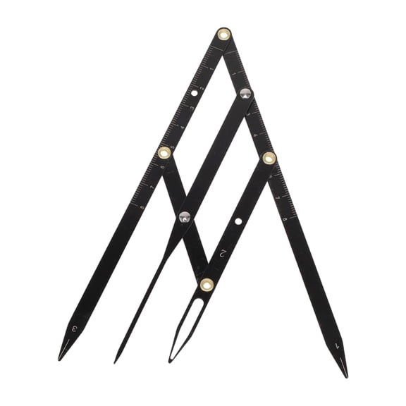 Unique Bargains 1 Pc 3-Point Positioning Ruler Mini Eyebrow Golden Ratio Caliper 6.3"x1.57" Black