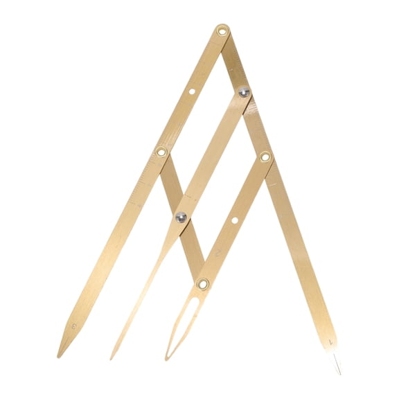 Unique Bargains 1 Pc 3-Point Positioning Ruler Mini Eyebrow Golden Ratio Caliper 6.3"x1.57" Gold Tone