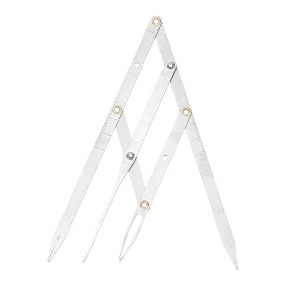 Unique Bargains 1 Pc 3-Point Positioning Ruler Mini Eyebrow Golden Ratio Caliper 6.3"x1.57" Silver Tone