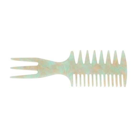Unique Bargains 1 Pc 3 in 1 Fish Bone Hair Comb Cyan Blue Acetate Sheet