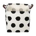 thumbnail image 1 of Unique Bargains 1 Pc 30L Foldable Square Laundry Basket for Laundry Room 12.60"x12.60"x12.60" Black White Polka Dots, 1 of 6