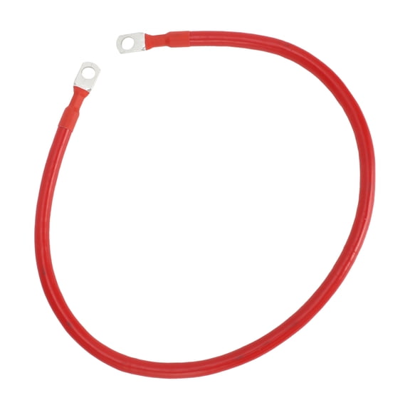 Unique Bargains 1 Pc 4 AWG Gauge 2FT Copper Battery Inverter Cable 5/16" Lug Universal Red