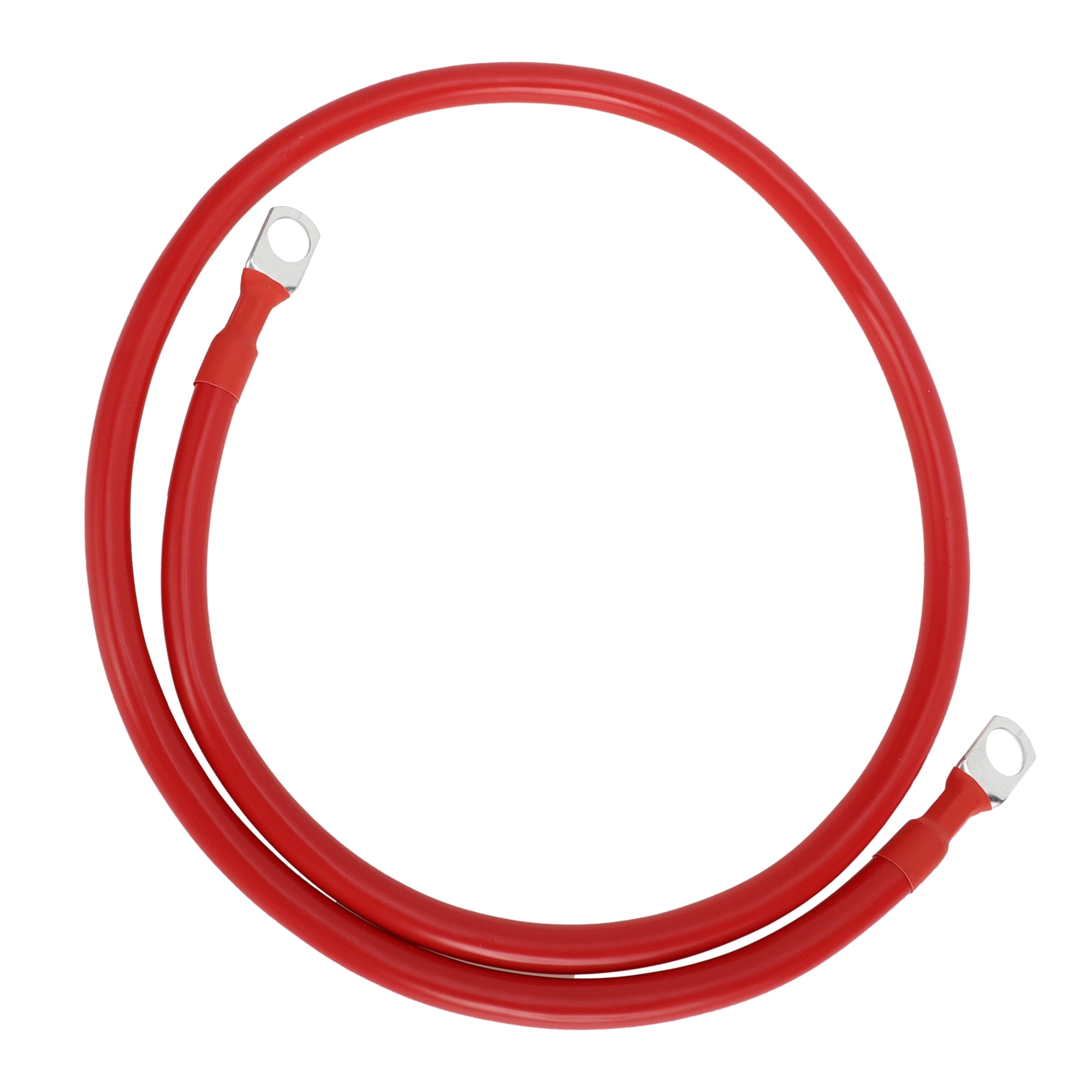 Unique Bargains 1 Pc 4 AWG Gauge 3FT Copper Battery Inverter Cable 3/8" Lug Universal Red