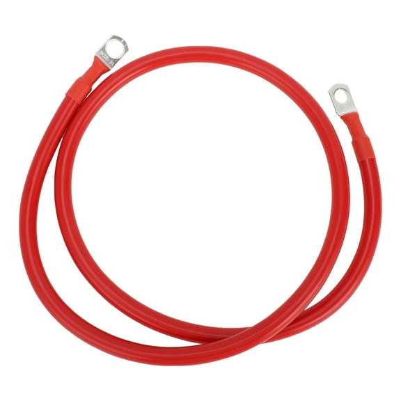 Unique Bargains 1 Pc 4 AWG Gauge 3FT Tinned Copper Battery Inverter Cable 3/8" 5/16" Lug Red