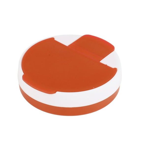 Unique Bargains 1 Pc 4 Grids Circular Rotating Pill Case Durable for Travel Orange