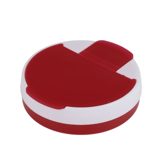 Unique Bargains 1 Pc 4 Grids Circular Rotating Pill Case Durable for Travel Red