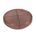 thumbnail image 1 of Unique Bargains 1 Pc 4 Grids Circular Single-Layer Pill Case Durable for Travel Brown, 1 of 6