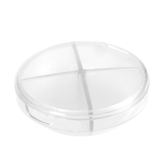 Unique Bargains 1 Pc 4 Grids Circular Single-Layer Pill Case Durable for Travel Clear