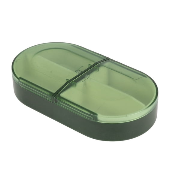 Unique Bargains 1 Pc 4 Grids Push-Pull Pill Case Detachable for Travel Green