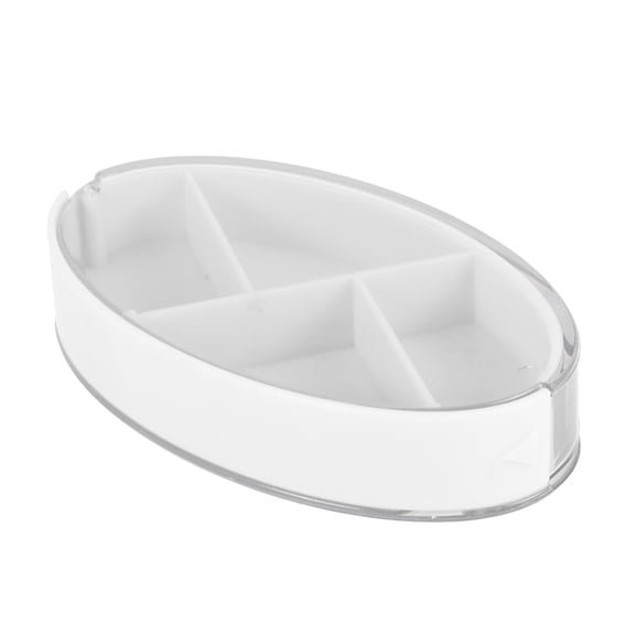 Unique Bargains 1 Pc 4 Grids Rotating Lid Pill Case Durable for Travel White