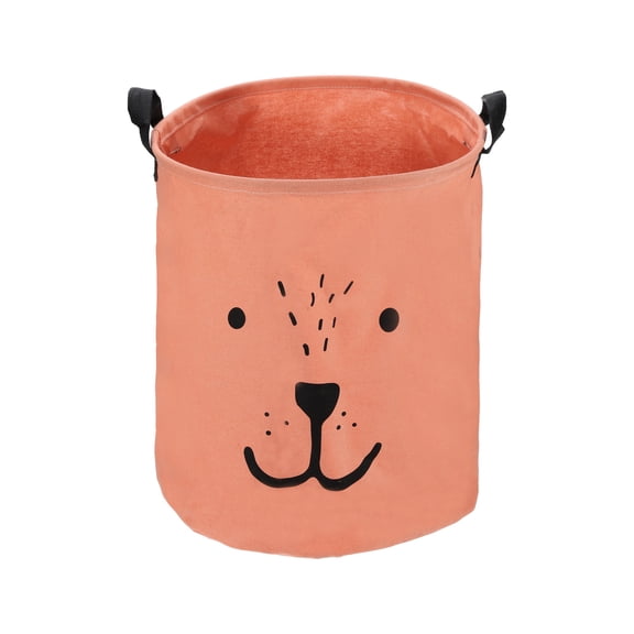 Unique Bargains 1 Pc 40L Foldable Cylindrical Laundry Basket for Laundry Room 15.75"x13.78" Orange