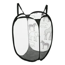 Unique Bargains 1 Pc 40L Folding Laundry Basket Durable Folding Laundry Hamper for Bathroom 11.81"x11.81"x18.90" Black