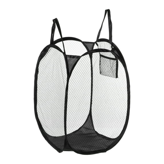 Unique Bargains 1 Pc 40L Folding Laundry Basket Durable Folding Laundry Hamper for Bathroom 18.90"x11.81" Black
