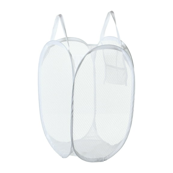 Unique Bargains 1 Pc 40L Folding Laundry Basket Durable Folding Laundry Hamper for Bathroom 18.90"x11.81" White