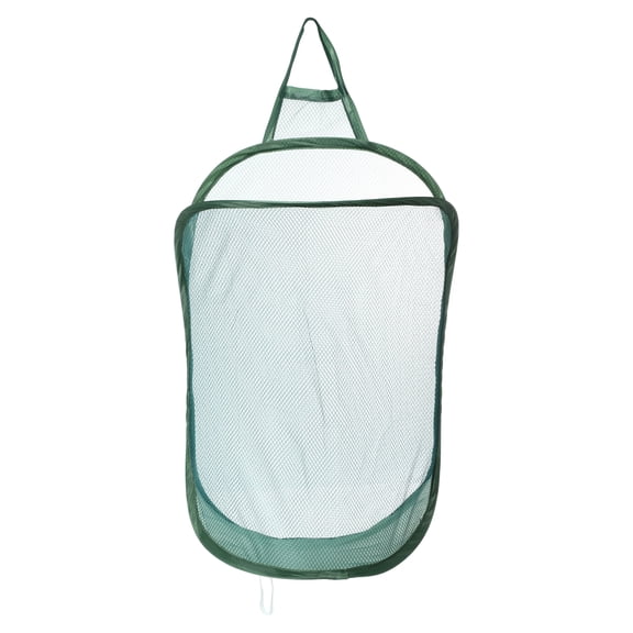 Unique Bargains 1 Pc 48L Wall-mounted Folding Laundry Basket Hamper Basket for Bathroom 15.75"x7.87"x23.62" Green