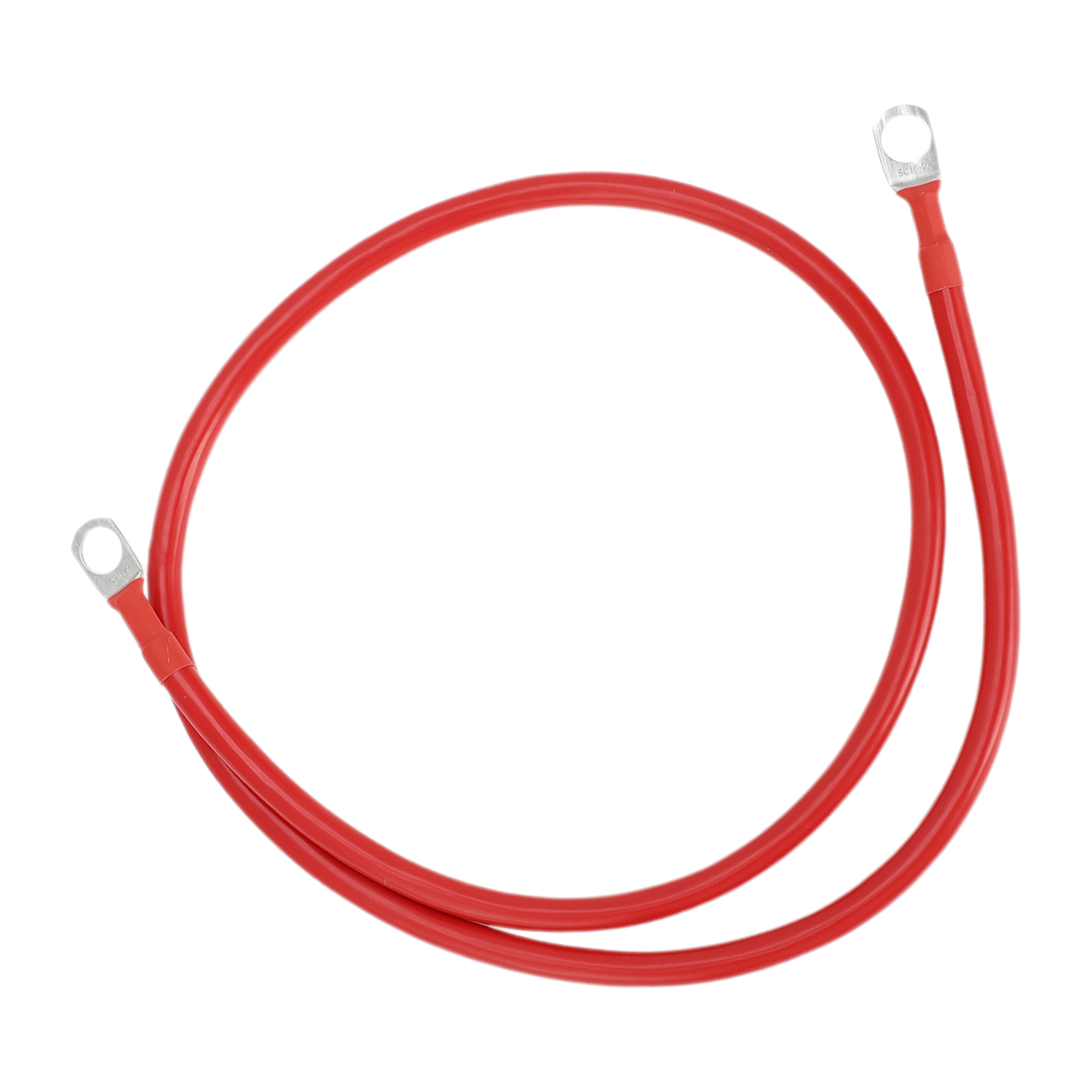 Unique Bargains 1 Pc 6 AWG Gauge 3FT Tinned Copper Battery Inverter Cable 3/8" Lug Universal Red