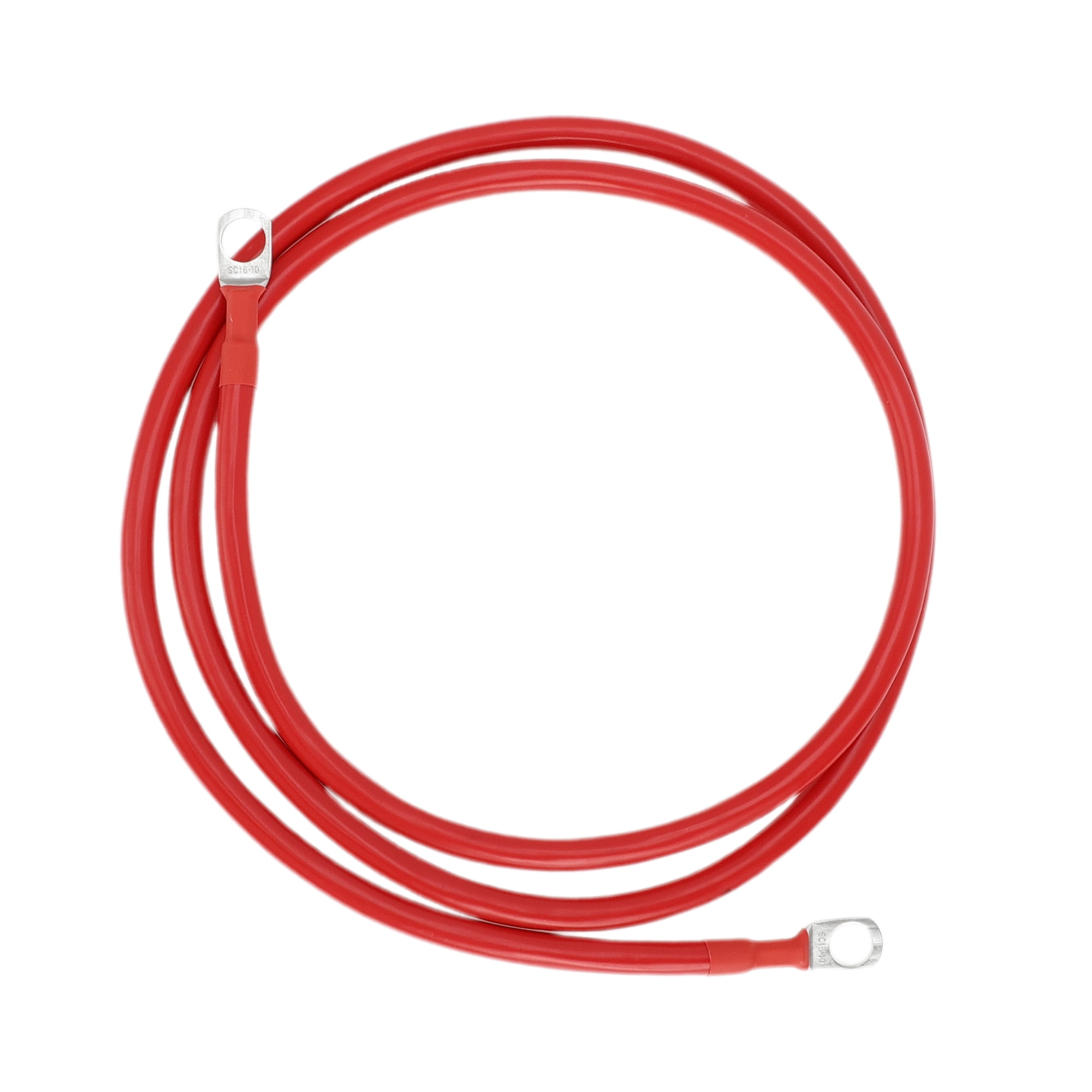 Unique Bargains 1 Pc 6 AWG Gauge 4.5FT Tinned Copper Battery Inverter Cable 3/8" Lug Red