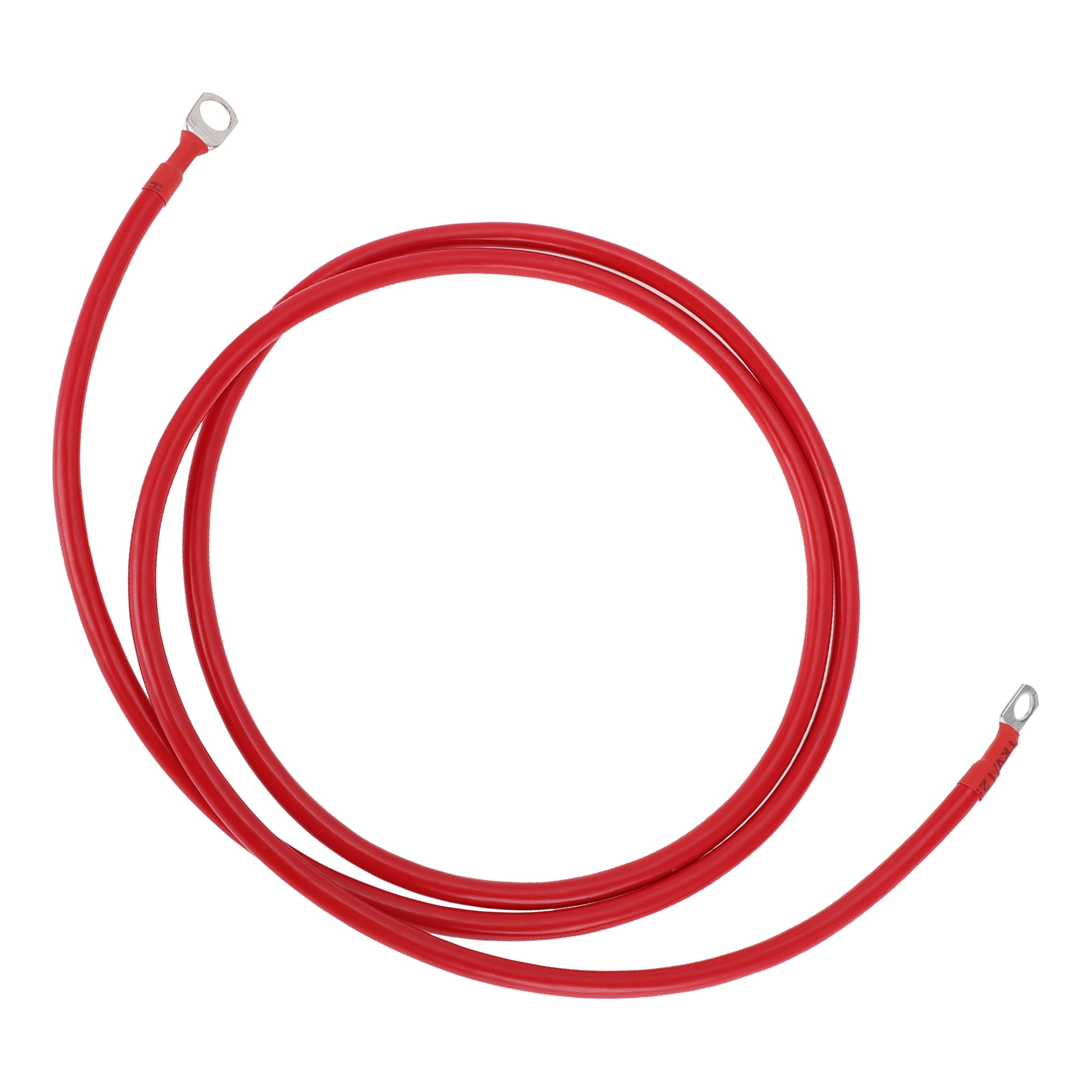 Unique Bargains 1 Pc 6 AWG Gauge 6FT Copper Battery Inverter Cable 3/8" Lug 5/16" Lug Red